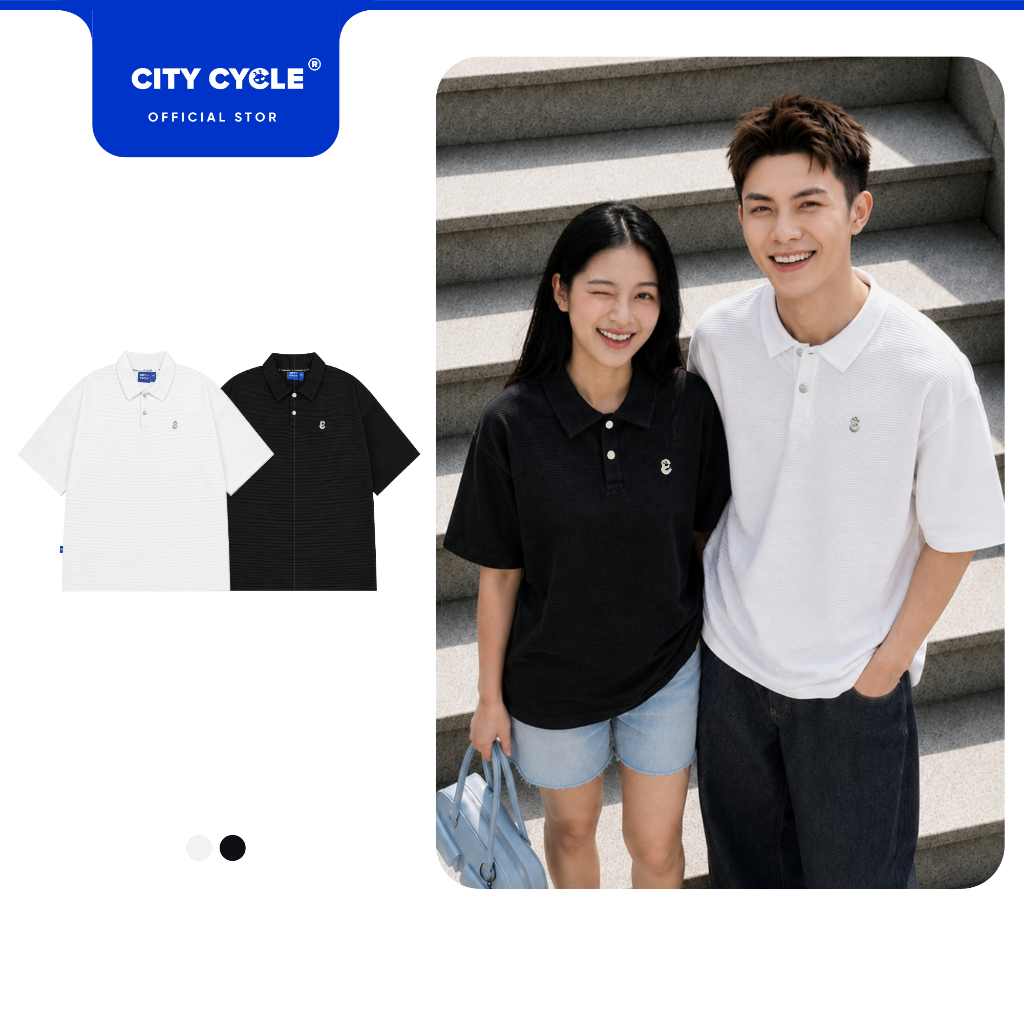 Áo thun phông polo có cổ bẻ trẻ trung boxy Local Brand Chính Hãng City Cycle Áo Polo Frankness