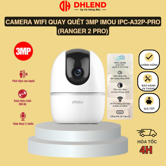 Camera Wifi quay quét 3MP IMOU IPC-A32P-PRO (Ranger 2 Pro)