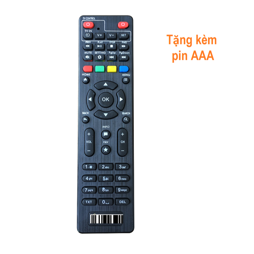 Remote Dùng Cho VNPT Smartbox TV Điều Khiển Hộp Tivi Internet Thay FPT Play Box 2018 Kèm Pin AAA