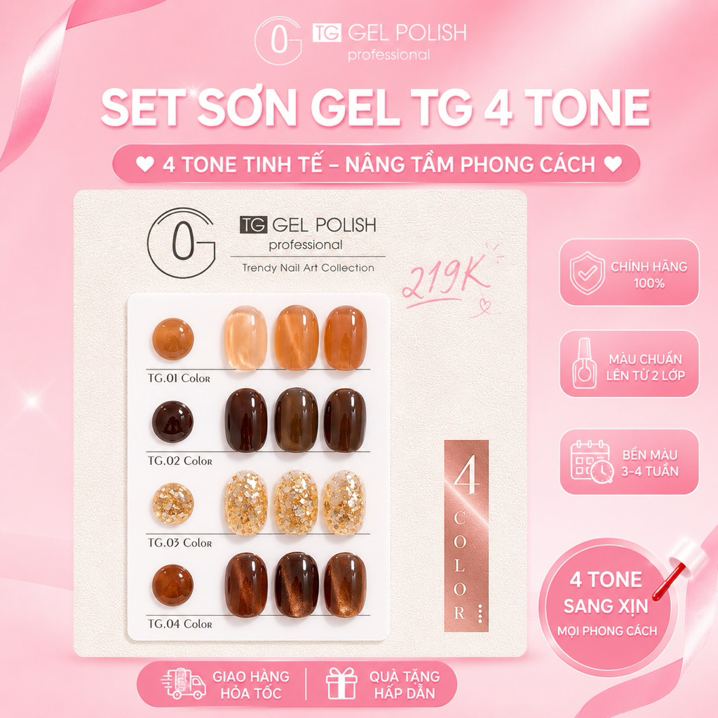 Set sơn gel TG 4 tone