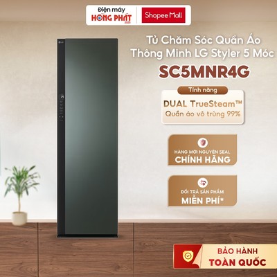 Tủ Chăm Sóc Quần Áo Thông Minh LG Styler 5 Móc Màu Xanh Lá Cây | SC5MNR4G [Giao-Lắp HCM]
