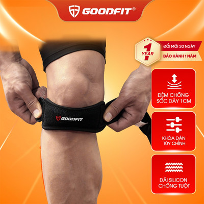 Băng gối thể thao, bó gối đệm Silicone GoodFit GF516K băng gối đã bóng, chạy bộ, tập Gym