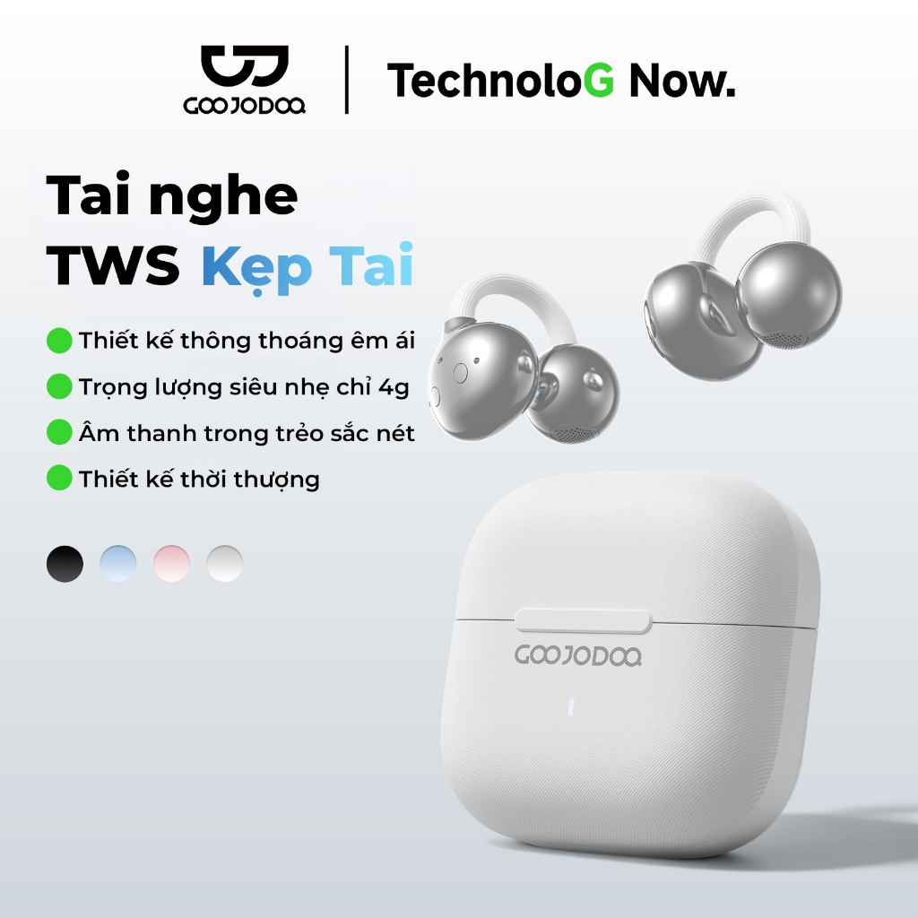 Tai Nghe Bluetooth 5.3 Dạng Kẹp GOOJODOQ Không Đau Tai, Nghe Được Âm Thanh Xung Quanh, Pin 6 Giờ | BigBuy360 - bigbuy360.vn