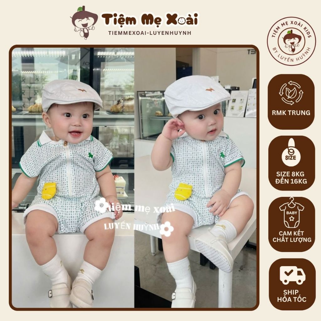 Set khóa kéo rmk ettoi xanh cực đẹppp cho bé trai