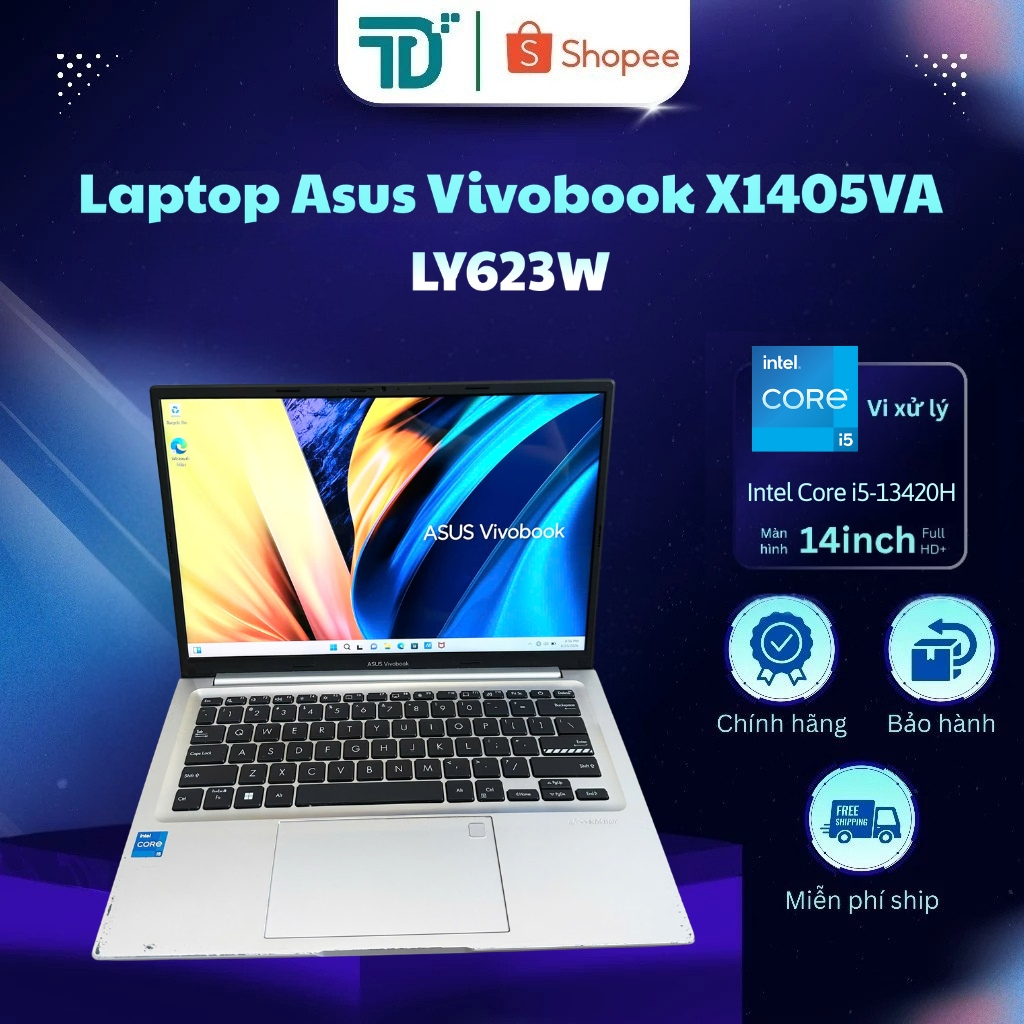 Laptop Asus Vivobook X1405VA-LY623W i5-13420H/16GB/512GB/14"/Win11_Bạc