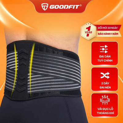 Đai lưng tập gym, bảo vệ cố định cột sống goodfit hỗ trợ tập luyện