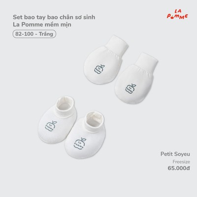 Set bao tay bao chân La Pomme mềm mịn - Sợi Bamboo thoáng khí - Bé gái - Freesize
