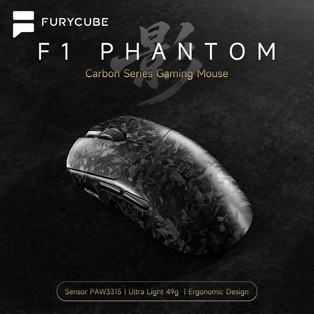 Chuột Gaming PAW3315 FURYCUBE F1 Wireless, 800-16000 DPI, 49g, FPS Esports, 1000Hz, Tracking Mượt