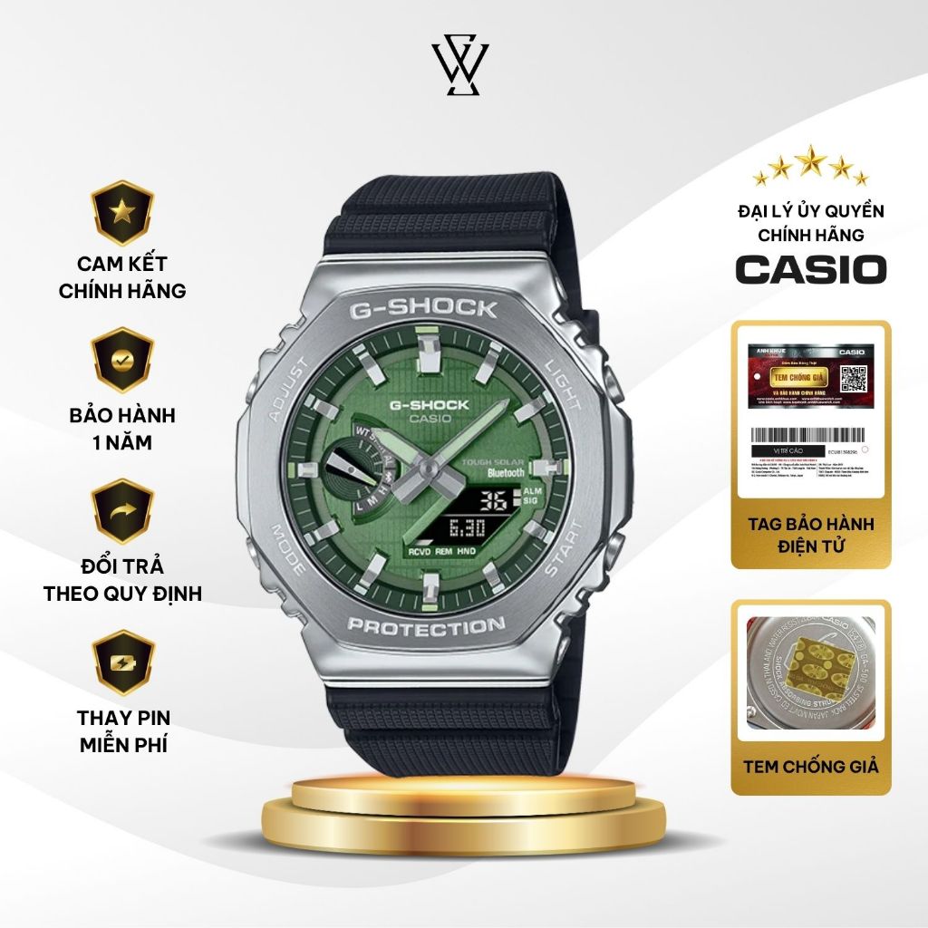 Đồng Hồ Nam Casio GBM-2100A-1A3DR Màu Đen Mặt Kính Khoáng 44.4mm Chống Nước Dây Nhựa Chính Hãng