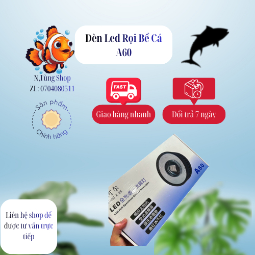 ZAqua Đèn Bể Cá A60 LED RGB+UV 60W/80W - Tăng Màu Sắc Rực Rỡ Không Đỏ Nước Cho Bể Cá Cảnh & Thủy Sin
