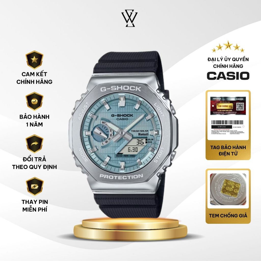 Đồng Hồ Nam Casio GBM-2100A-1A2DR Màu Đen Mặt Kính Khoáng 44.4mm Chống Nước Dây Nhựa Chính Hãng