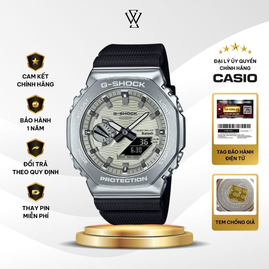 Đồng hồ Casio G-Shock GBM-2100A-8BDR Mặt Kính khoáng Size 44.4mm Dây đeo nhựa Resin Chính Hãng