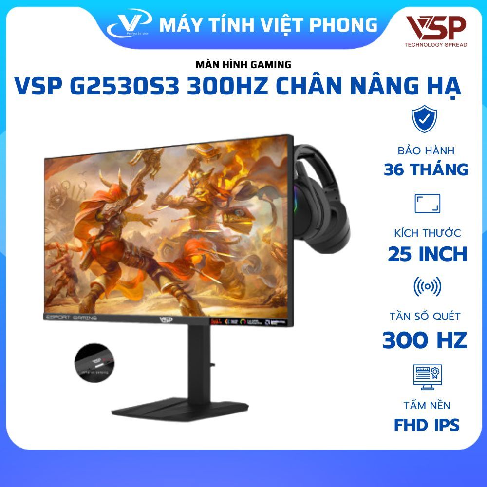 MÀN HÌNH GAMING 300HZ VSP G2530S3 G2530S4 IP2510W2 (25 inch / Fast IPS / FHD / 300Hz / 1ms) CHÍNH HÃ