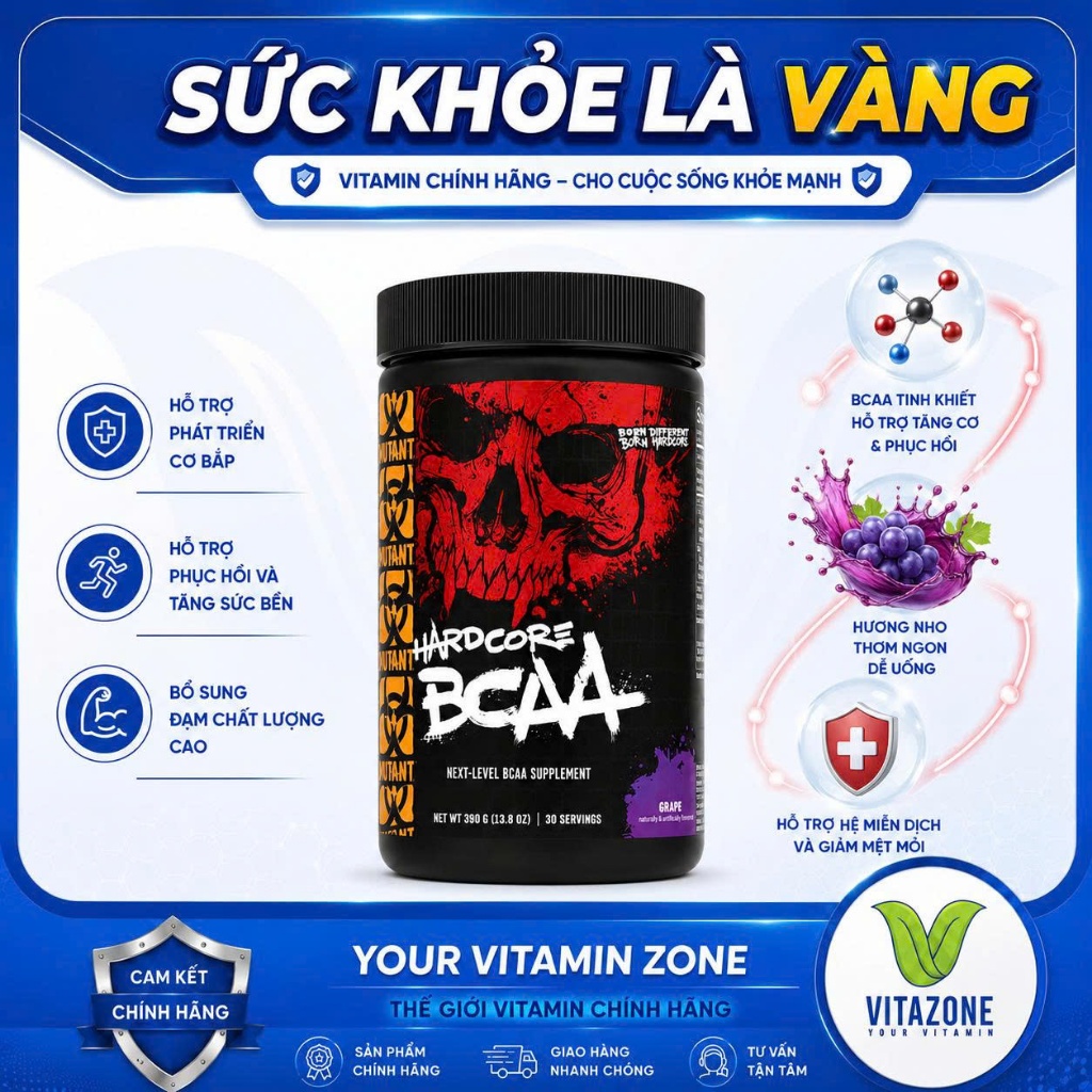 Mutant Hardcore BCAA 390g | Thực Phẩm Bổ Sung Cho Người Chơi Thể Thao