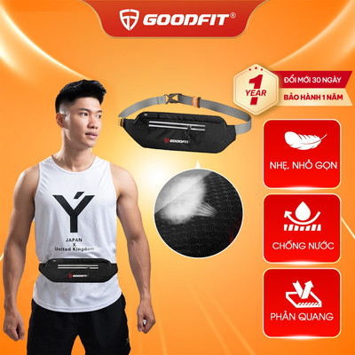 Túi đeo hông, đeo bụng chạy bộ nam nữ chính hãng GoodFit GF18R, chống nước, phản quang