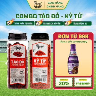 Set Quà Sức khỏe - Combo Táo đỏ Tân Cương và Kỷ Tử Ninh Hạ tốt cho sức khỏe - Gia Vị Vipep