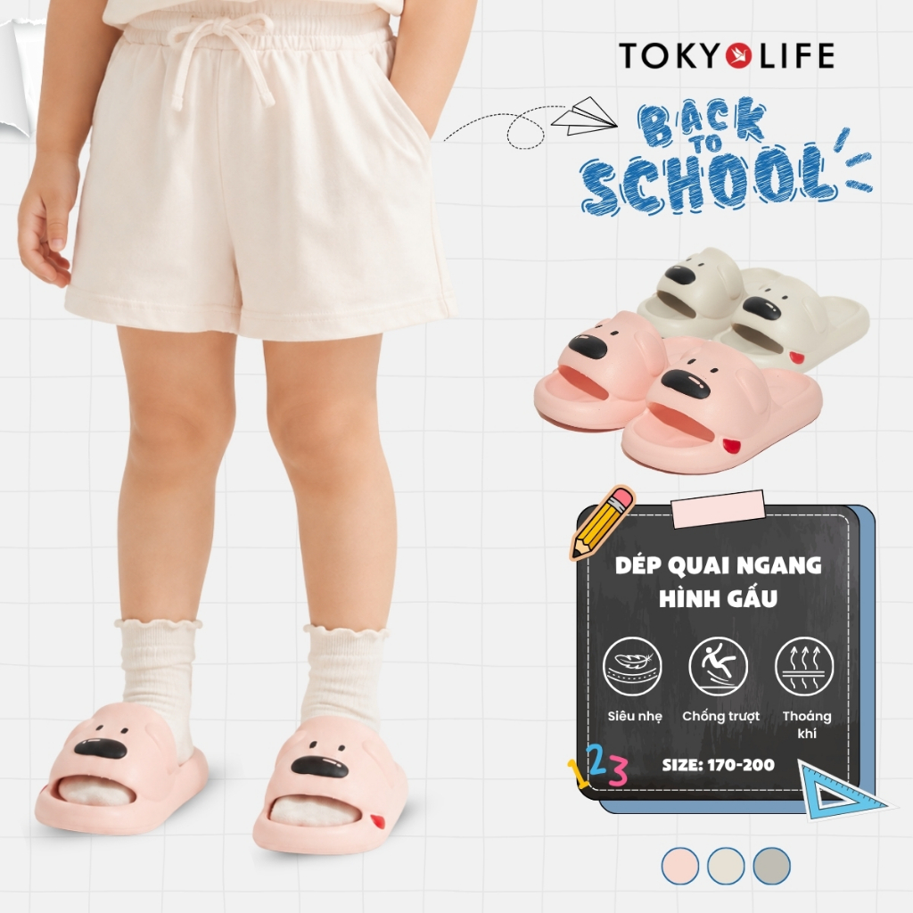 Dép quai ngang hình gấu cho bé TOKYOLIFE chất liệu siêu nhẹ chống trượt 40004256