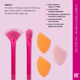 Bộ cọ trang điểm 2 cây kèm 3 mút Limited Edition Starlite Nights Brush 0107 Real Techniques