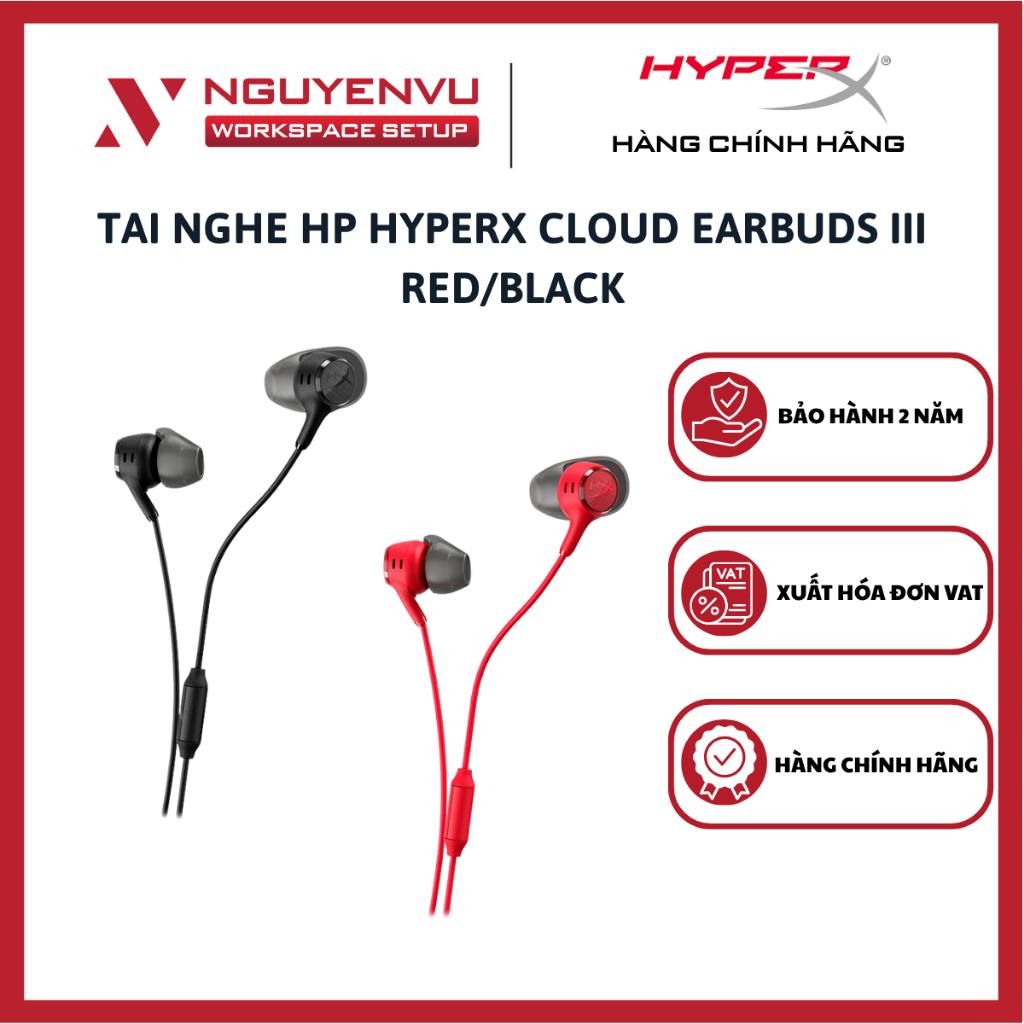 Tai nghe HP HyperX Cloud Earbuds III - Dùng Type C/Jack 3.5 - Hàng Chính Hãng
