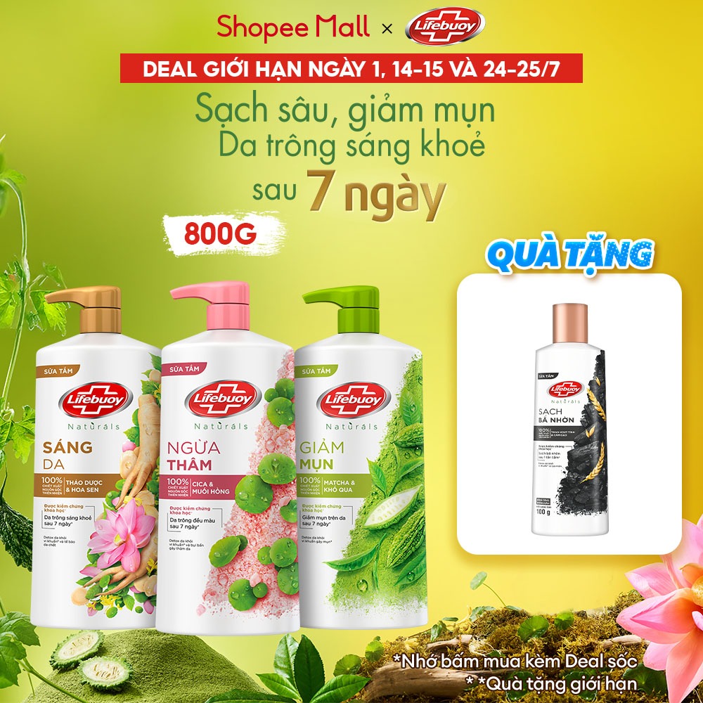 Sữa tắm Lifebuoy Thiên nhiên Detox Và Chăm Sóc Chuyên Sâu 800g