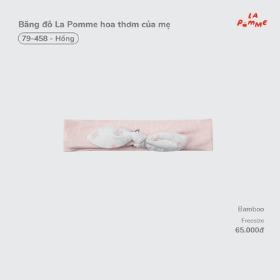 Băng đô La Pomme hoa thơm của mẹ - Sợi Bamboo thoáng khí - Bé gái - Freesize