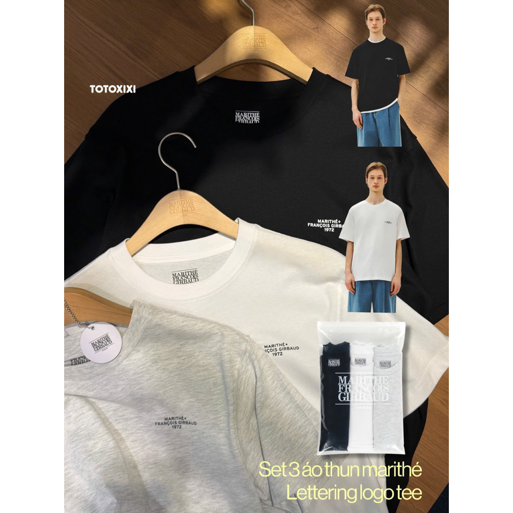 [Tách set] Áo Thun Marithe Lettering Local Brand Hàn