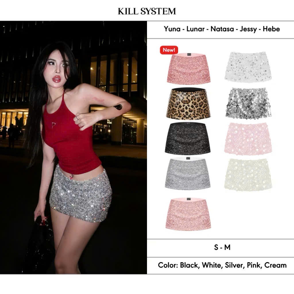 [LINK MỚI] Chân váy kim sa cạp thấp tôn dáng Yuna - Lunar Bạc & Natasa bản to lấp lánh - KILL SYSTEM | BigBuy360 - bigbuy360.vn