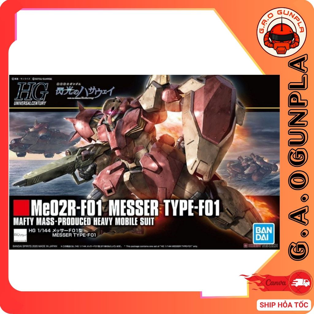 Mô hình lắp ráp Gundam Bandai chính hãng HG 1/144 MESSER TYPE-F01