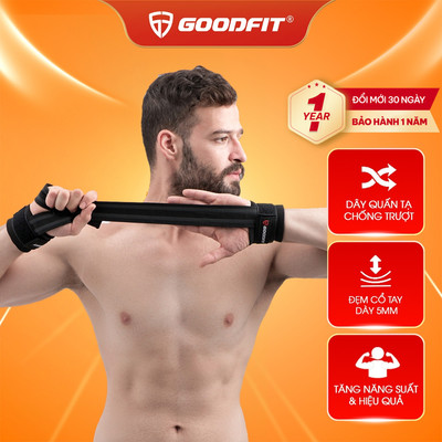 Dây kéo lưng tập gym Lifting Straps kết hợp quấn cổ tay GoodFit GF731LS dây kéo hỗ trợ Deadlift