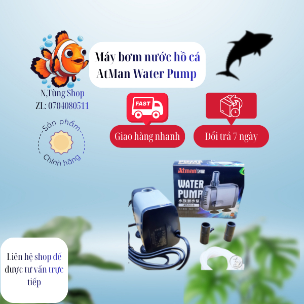 Atman Máy Bơm Nước Bể Cá AT-104S AT-105S AT-106S AT-107S - Bơm Nước Bể Cá Cho Hồ Cá Cảnh Hoạt Động Ê