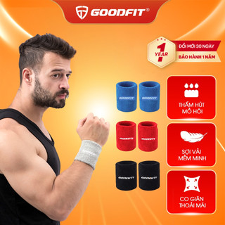 Băng cổ tay thấm mồ hôi GoodFit GF303W băng tay thể thao tập Gym, cầu lông, Tennis