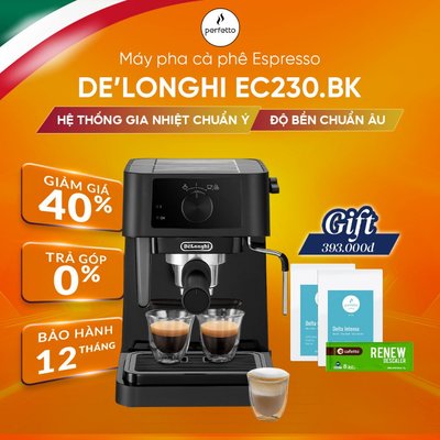 EC230.BK - Máy pha cà phê Espresso DeLonghi EC230.BK - Chính Hãng - Bảo hành 12 tháng