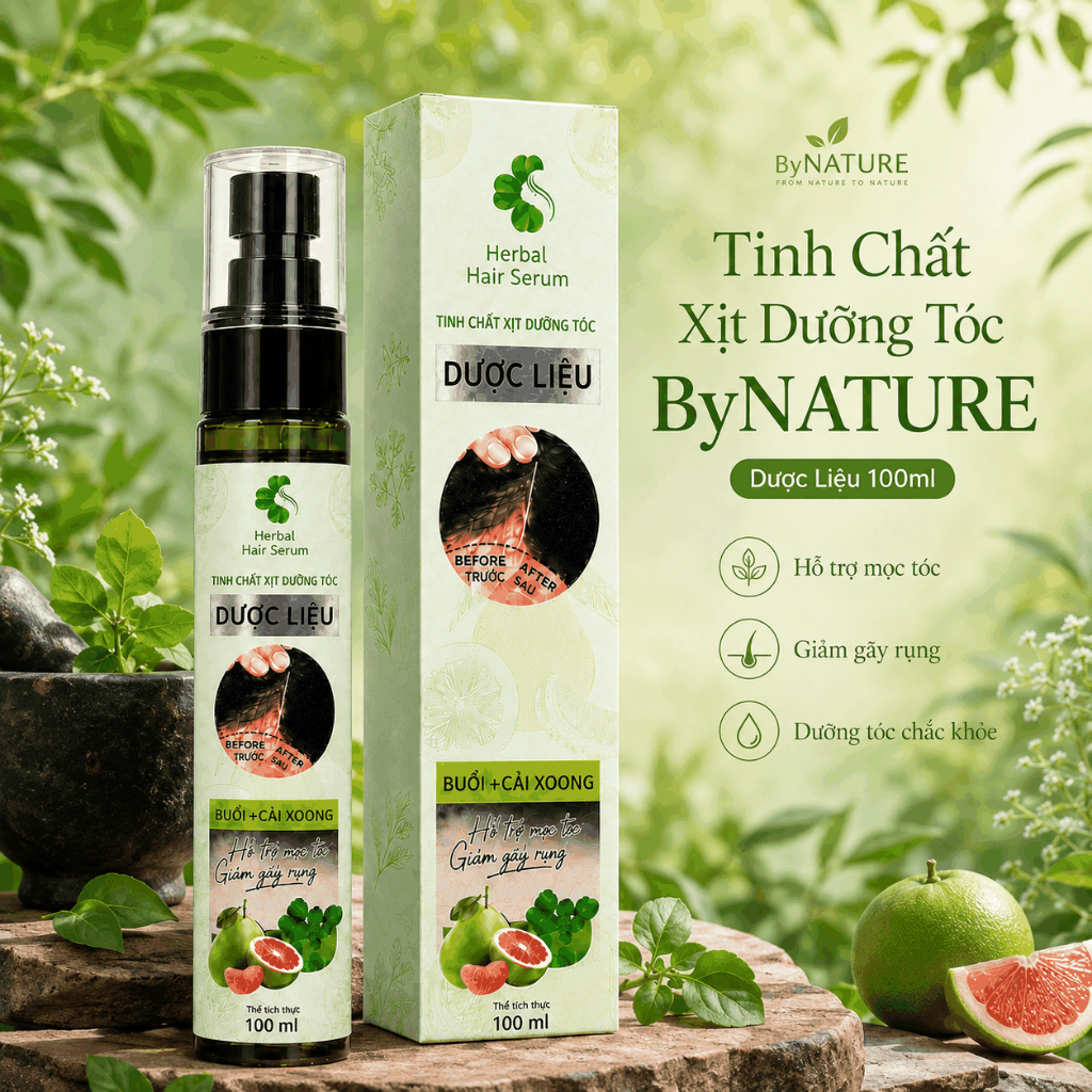 Xịt Dưỡng Kích Thích Mọc Tóc Bynature, Hỗ Trợ Giảm Gãy Rụng Và Nuôi Dưỡng Da Đầu - Chai 100ml