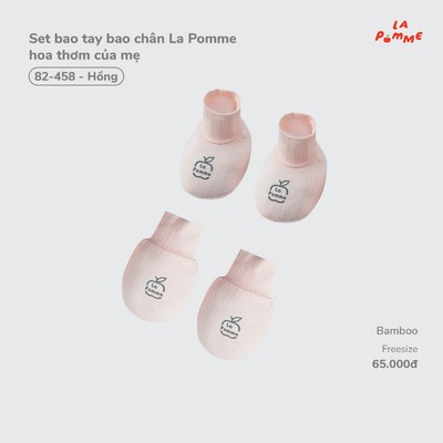 Set bao tay bao chân La Pomme đoàn tàu bé tí xíu - Sợi Bamboo thoáng khí - Bé gái - Freesize