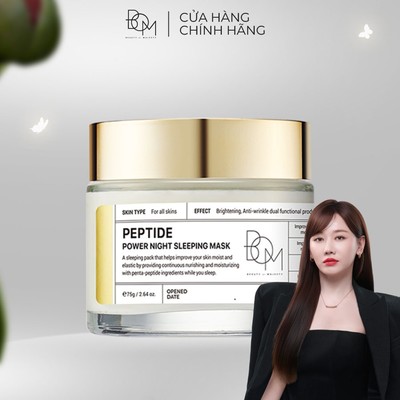 Mặt Nạ Ngủ Ban Đêm Làm Sáng, Làm Mờ Nếp Nhăn B.O.M Peptide Power Night Sleeping Mask - 75g