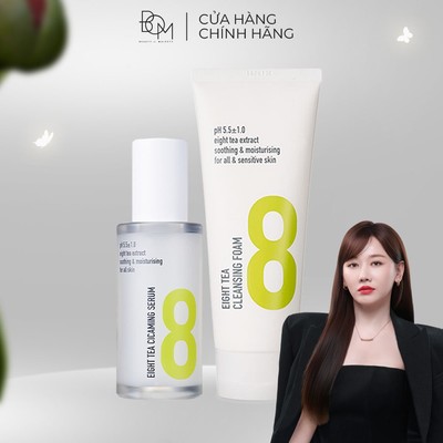 Bộ đôi làm sạch và chăm sóc da sữa rửa mặt và tinh chất B.O.M EIGHT TEA