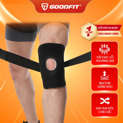 Băng gối bảo vệ đầu gối GoodFit GF512K bó gối thể thao có đệm Silicone, thanh lò xo trợ lực