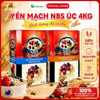 Thùng yến mạch cán dẹt, vỡ ăn liền nbs úc 4kg ăn kiêng giảm cân ngon loại 1