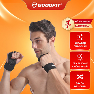 Găng tay tập Gym kết hợp quấn cổ tay GoodFit GF207G chống chai tay, bảo vệ cổ tay