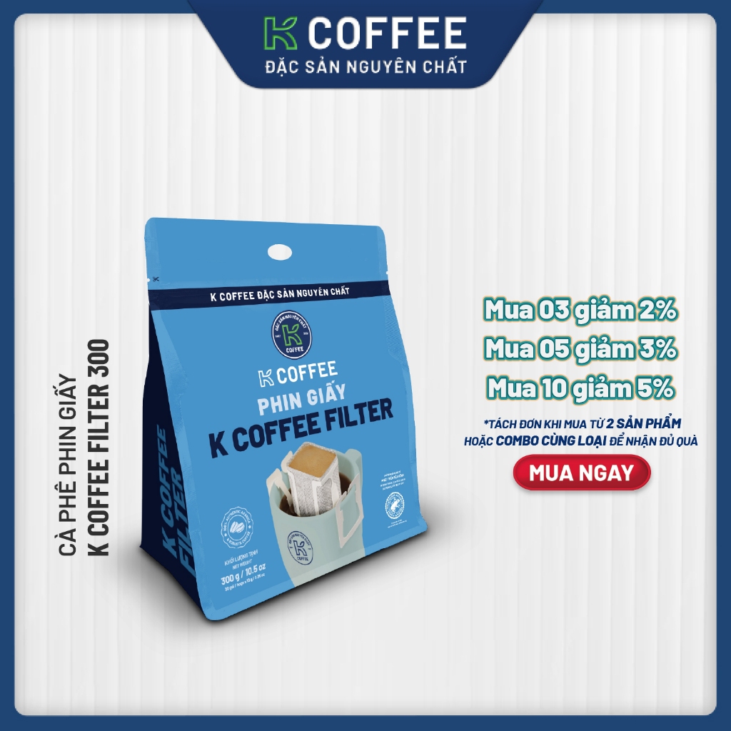 Cà Phê Phin Giấy K Coffee Filter 300G - Thương hiệu K Coffee