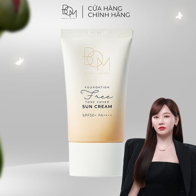 Kem chống nắng che khuyết điểm B.O.M Foundation Free Tone Cover Sun Cream - 50G