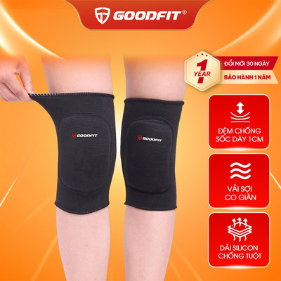 Bó gối thể thao GoodFit GF517K có đệm xốp, co giãn 4 chiều, bảo vệ khớp gối khi chạy bộ, gym, đạp xe