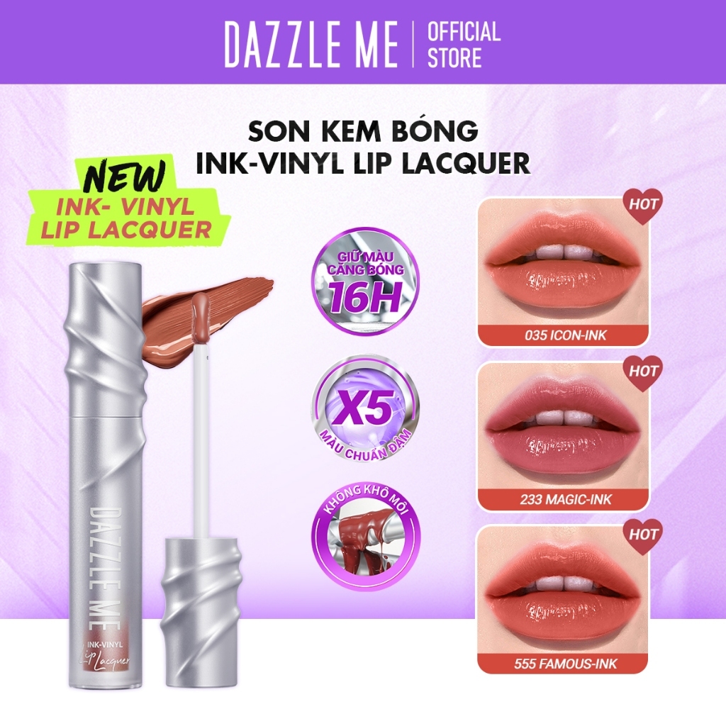[VHL x DAZZLE ME] COMBO 02 Son tint bóng DAZZLE ME Ink-Vinyl Lip Lacquer 2.5ml+2.5ml