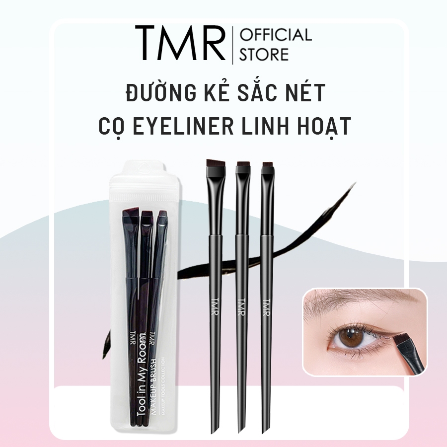 Bộ 3 Cọ Kẻ Mắt & Kẻ Khuôn Chân Mày BF300 TMR, cọ vẽ eyeliner sắc nét hoàn hảo, cọ vẽ chân mày