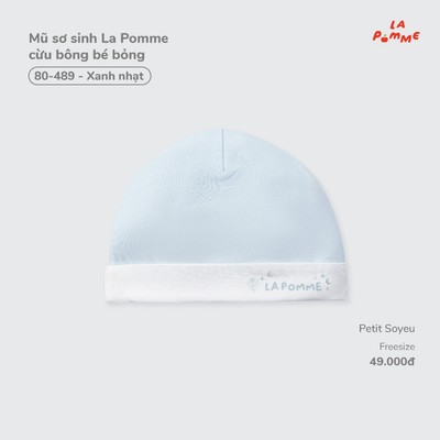 Mũ sơ sinh La Pomme cừu bông bé bỏng - Sợi Petit Soyeu thoáng mát - Bé trai/gái - Freesize