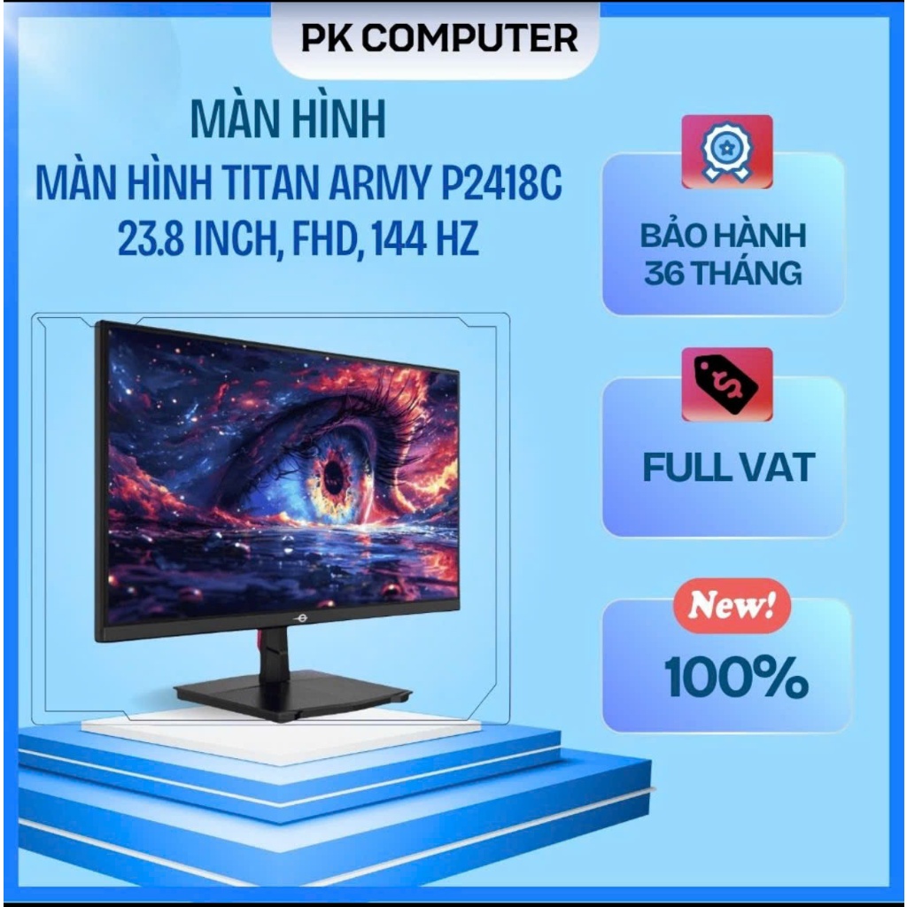 Màn hình TITAN ARMY P2418C 23.8 inch, FHD, 144 Hz, IPS, Phẳng ( FULL VAT)