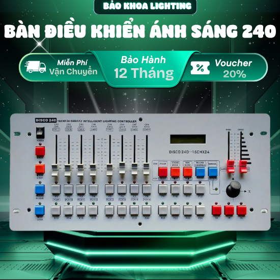 |Bàn điều khiển ánh sáng DISCO DMX 240 - Bàn Điều Khiển Ánh Sáng DMX 512 (DMX 192)| điều khiển được 