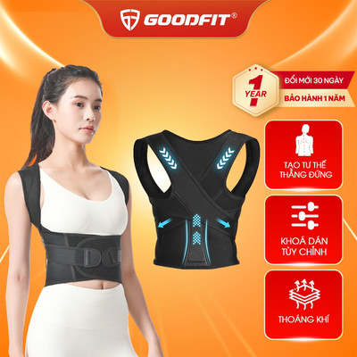 Đai chống gù lưng GoodFit GF716P cho nam nữ, trẻ em, đai áo định hình vai lưng eo, thoáng khí