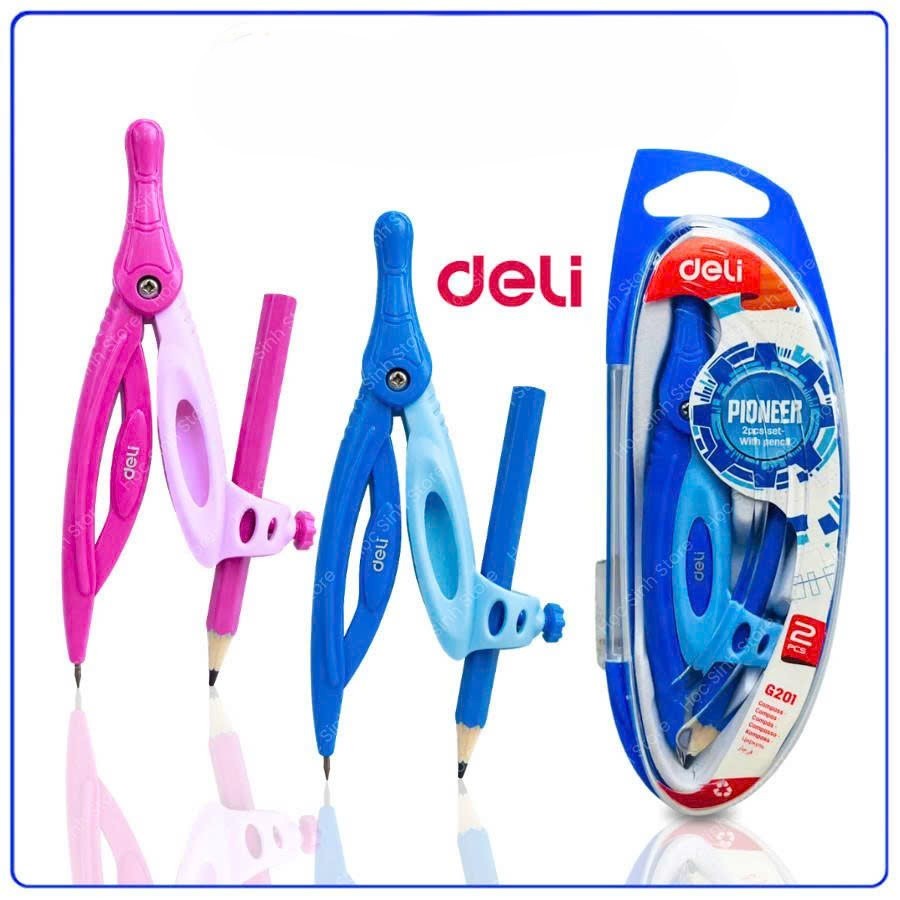 Compass G20102 Hiệu Deli Thiết Kế Chắc Chắn, Chất Liệu Nhựa Cao Cấp, màu bé trai, bé gái