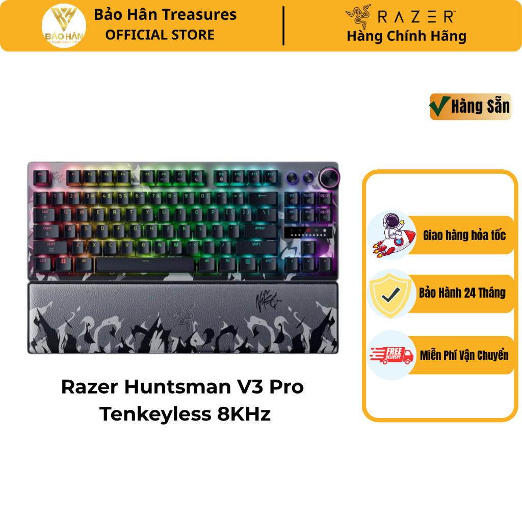 Bàn Phím Cơ Razer Huntsman V3 Pro TKL 8KHz (Rapid Trigger) NiKo Edition - Hàng Chính Hãng